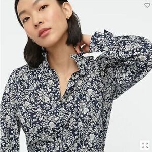 J.Crew Liberty Button Down Shirt Summer Blooms Floral Tana Lawn Cotton size 8